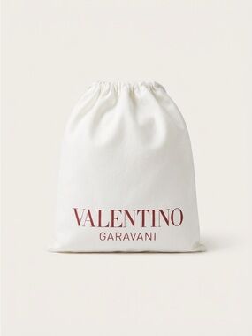 Valentino Garavani Shoe Dust Bag – White Drawstring Bag – Red Logo